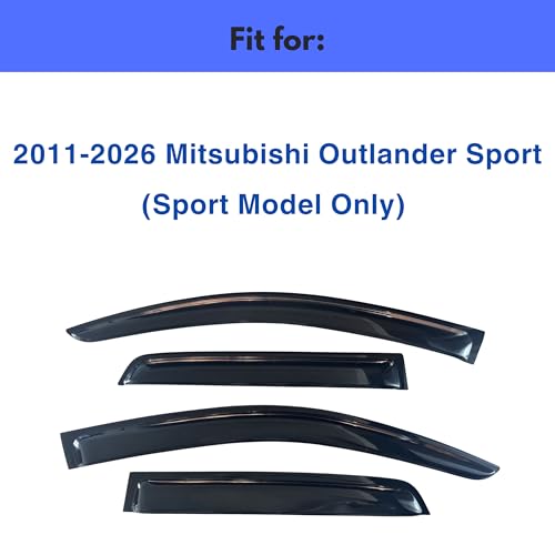 Image of IG Window Visors Fit for 2011-2026 Mitsubishi Outlander Sport, Out-Channel Rain Guards Vent Wind Deflectors 4PC, Car Accessories for 11-26 Outlander Sport (Sport Model Only)