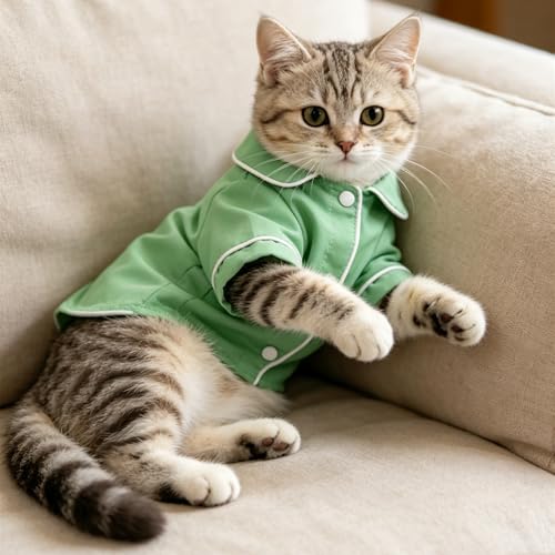 Pijama para perro L en pack de 3 ropa de dormir gris rosa y verde para mascotas de dos patas 4