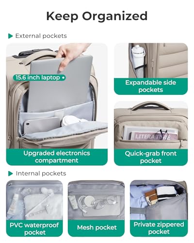 BAGSMART 20-Inch Spinner Luggage