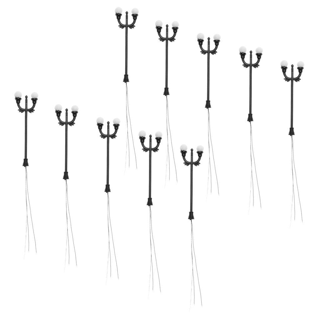 TWISAXC Garden Layout LED Courtyard Double Lights 10pcs Train Railway Scenery Decorate Diorama Architecture Model Garden Street Layout LED Courtyard Double Lights