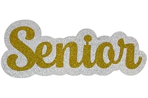 6" Senior Cut Out Die-Cut Homecoming Mum Prom Corsage Placard Centerpiece (Silver/Gold)