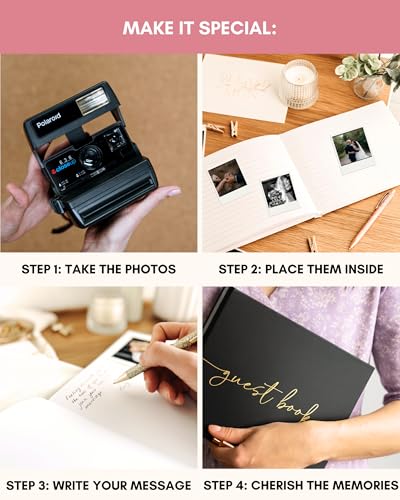 Livre d'or de mariage Lamare rose avec couverture rigide premium