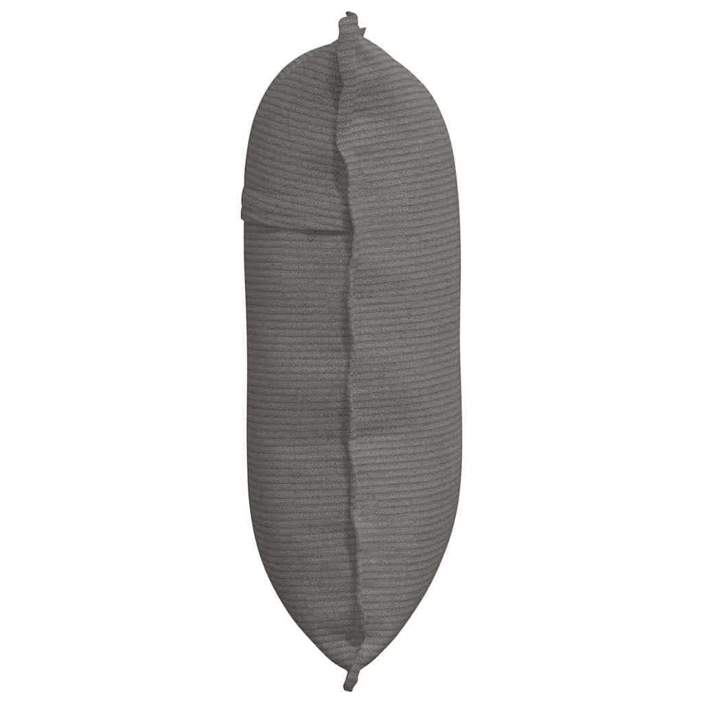 Cuscino per la schiena grigio chiaro, 60 x 50 cm, tessuto a coste con rivestimento sfoderabile, cuscino di sostegno ergonomico per divano, letto, ufficio, ideale per leggere, guardare la TV