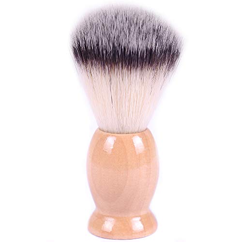 Synthetic Shaving Brushes, JR 0.79inch Synthetic Nylon Brush Hair Knot with Engineered Wooden Handle Shaving Brushes for Men, Traveling, Safety Razor, Double Edge Razor, Shaving Razor
