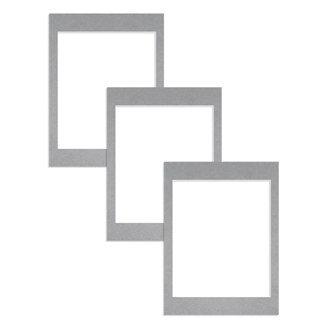 Alison Kingsgate 16X12 Silver Picture Mount - 12X10 Aperture - Pack 3 — image 1