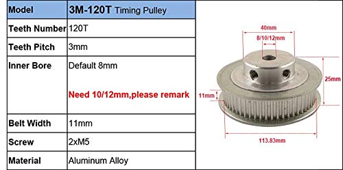 Pnloog-Timing Pulley 15 Teeth T5 Timing Pulley Synchronous 15teeth Diameter - View #12