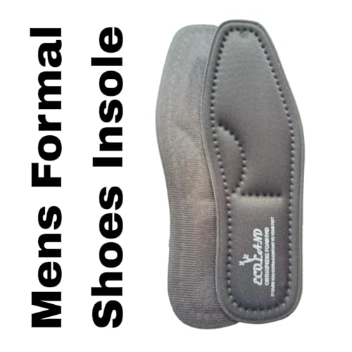 Image of Memory Foam Shoe Insoles Comfortable Insoles Supports Heel & Arch Absorbs Foot Sweat & Moisture Ultra Soft Cushioned Lightweight Durable Washable Pads for Men FORMAL SHOES INSOLE Black (1 Pair) (BLACK, 6)