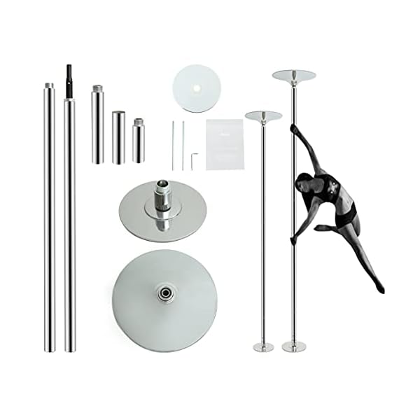 HBOKIT Stripper Pole Spinning and Static Dance Pole Portable Removable Dancer Pole Kit for Home Club Party Pub Professionals Beginners Exercise