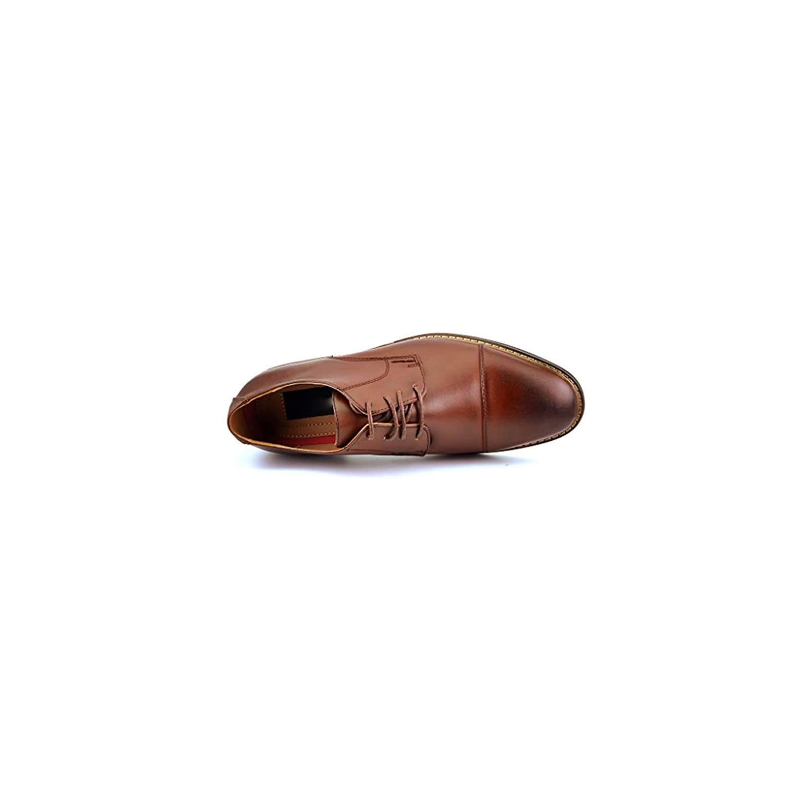 Oxford-Schuhe für Herren, klassisch, elegante Oxford-Schuhe mit Flügelspitze, Schnürung, lässig, Hochzeit, Büro, Herren (Braun 41,5 UK)