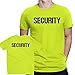 NYC FACTORY Security T-Shirt Black Mens Neon Tee Staff Event Front & Back Print