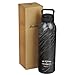 Christian Art Gifts Stainless Steel Double Wall Vacuum Insulated Water Bottle for Men & Women: Strong & Courageous - Joshua 1:9 Inspirational Verse w/Carry Handle Lid, Black/Granite/Slate, 24 oz.