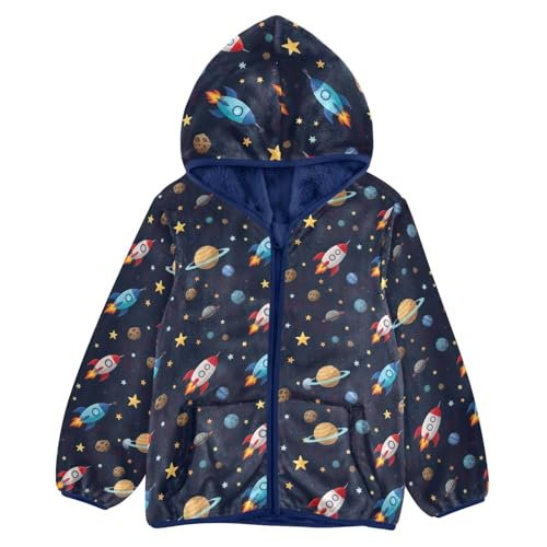 Cartoon Rockets Boy Winter Coat Thick Snow Jacket for Kids 3T