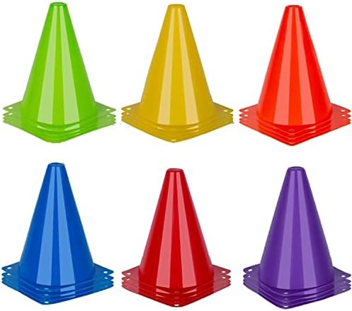 Sports Soccer Cones, Plastic Colored Field Marking Cone, Football Dog Agility Training Equipment Games Discs for Outdoor/Indoor Spot Marker Kids Play Field Mark Exercise Obstacle Course