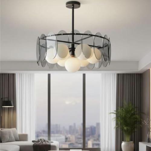 Image of Modern Ceiling Chandelier 600mm|Round Metal Glass Hanging Light for Living Room, Kitchen Island & Dining|Aura Ring Chandelier