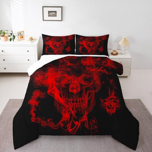 Image of Feelyou Skull Comforter Decor 3D Bedding Set Twin Size for Adults Teens