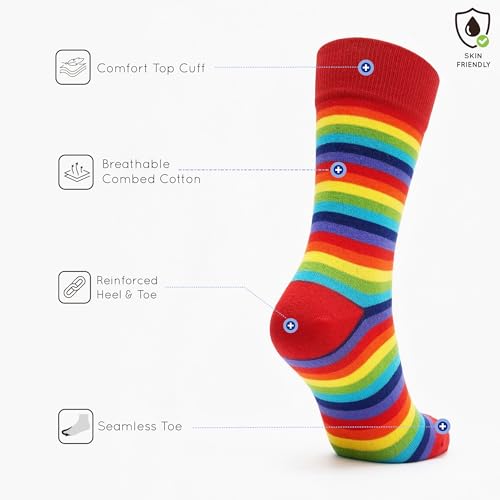 Image of Mysocks Men and Women Crew Socks Extra Fine Combed Cotton Seamless Toe
