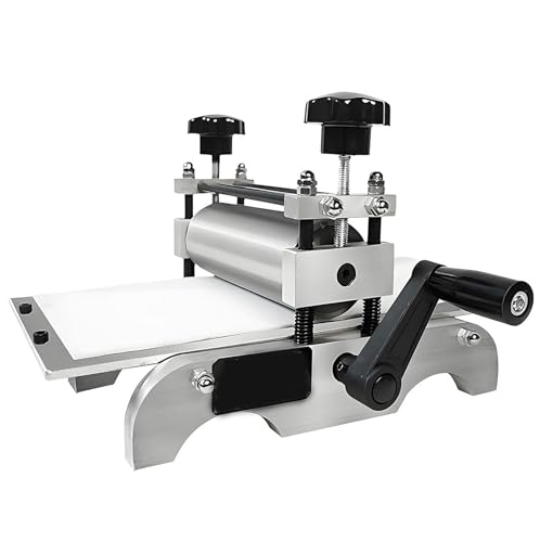 HNBYLMM Manual Slab Roller Engraving Press Desktop Engraving Press Machine Etching Printing Press Printmaking Rubbing Machine for Paper Wood and Copperplate Engraving with Adjustable Height