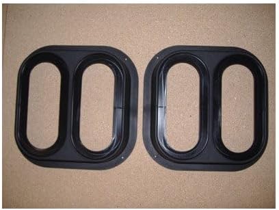 Black Double 6" Oval Mounting Boxes for LED Brake Stop Turn Tail Lights, Premium Upgrade