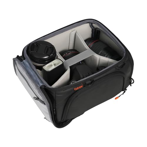 TARION Bolsillo interior para cámara de fotografía: compartimento interior para mochila, morral profesional fotográfico acolchado SLR con manta extraíble para objetivos DSLR Reflex ShellCore(S)