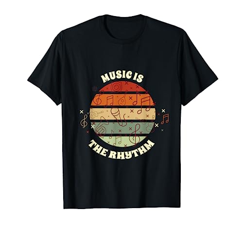 Music Is The Rhythm Retro Music Lover Designs Presente Camiseta