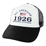 100th Birthday Gifts All American 1926 Original Classic Hat Turning 100 Birthday Party Trucker Hat Black