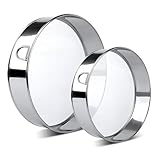 WEIZHIS 2 Pezzi Setaccio Farina, 15/20 cm Round Stainless Steel Sieve Fine Flour Sieve, per Farina a Maglia fine, setaccio da Forno, per Cereali, Fagioli, Frutta(60 Mesh)