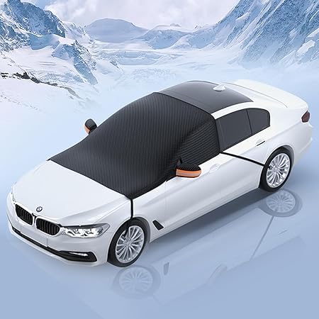 Frontscheibenabdeckung Auto, Abdeckung Windschutzscheibe Winter mit 6 Magnet Fixierung, Faltbare Abdeckung Auto Frontscheibe für Gegen, Schnee, EIS, Frost, Staub, Sonne