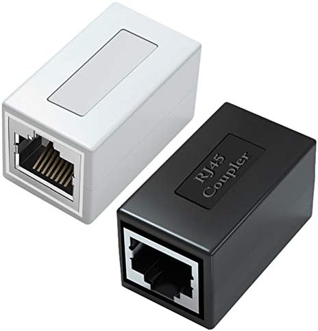 RJ45 Coupler 2 Pack,Yeung Qee RJ45 Coupler Ethernet Extension, for Cat7/Cat6/Cat5e/Cat5 Ethernet Cable - Network Cable Coupler Female to Female (2 pack)