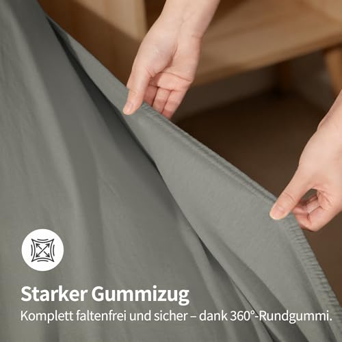 CELESTA Spannbettlaken 140x200cm 100% Baumwolle, Oeko-TEX Zertifiziert – Ansicht 3
