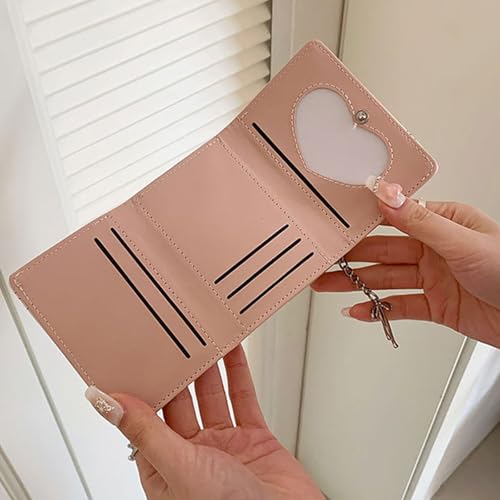 Korean Styles Bowknot Rabbits Wallet for Women PU Leather Short Wallets Purse Coin Holder and Multiple Card Slots, Black, 10.5x8.5cm3