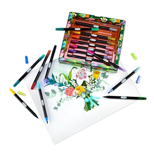 Crayola Brush & Detail Dual Tip Marker Set, Teen & Adult Coloring Markers - image 3