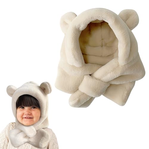 Valicaer Bonnet Echarpe 2 in 1 Enfant,Chapeau Hiver en Peluche Cache Cou Chapeau Écharpe d'hiver Balaclava Chaude Chapeau Ensemble Bonnet Snood Cache pour Garcon Fille 2 à 24 Mois