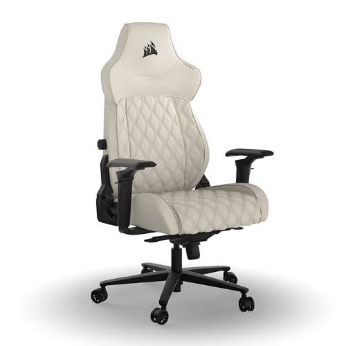 Corsair TC500 Luxe Fauteuil Gaming – Tissu Respirant de Qualité Supérieure – Sièges Larges – Accoudoirs Réglables dans Cinq Directions – Support Lombaire Réglable – Frost