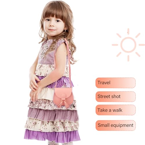 Image of Little Girls Purse for Toddler Kids Girls Leather Crossbody Bag with Tassel (Pink)