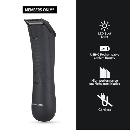 Image of Members Only - Hair Trimmer, FusionPro 2-in-1 Full Body Groomer, Rechargeable Tool for Face, Beard & Body with Precision Blades