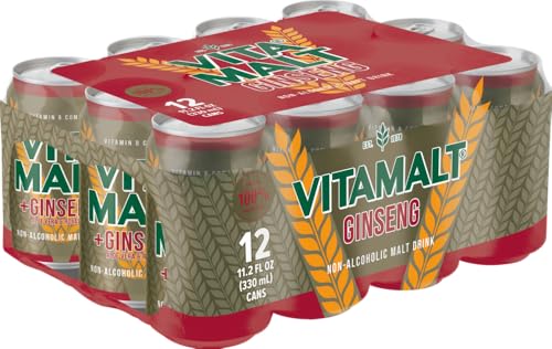 Image of Vitamalt Ginseng, Non-Alcoholic Malt Drink, 11.2 Oz Can (Pack of 12)