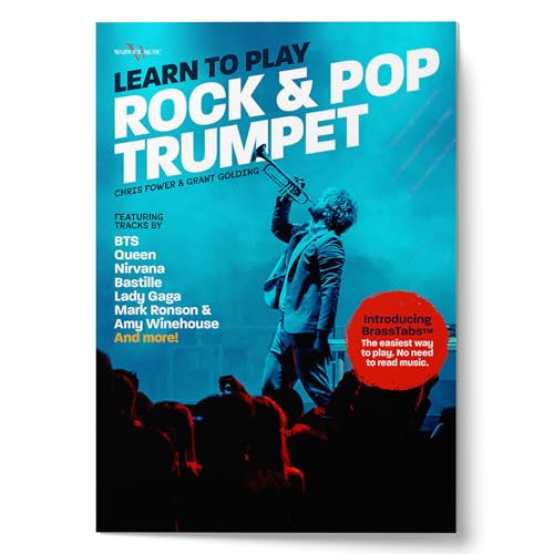 Warwick Music Group Learn to Play Rock and Pop Trumpet or Cornet or Flugelhorn - Beginner Trumpet Music Book with BrassTabs, Tips, Exercises and Tracks for All Ages