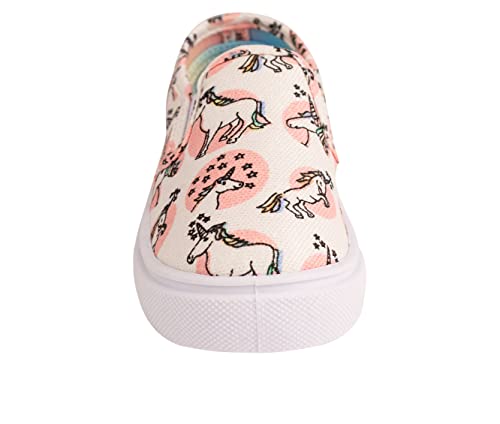 Paris Blues Hallie Unicorn Print Slip on Light Canvas Toddler Sneaker Sizes 5-103