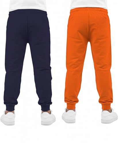 Image of KYDA KIDS 100% Cotton Track Pants for Boys | Premium Printed Soft Single Jersey Fabric | Elastic Waist Loose Fit Summer Full Length with Rib Hem (Pack of 2)
