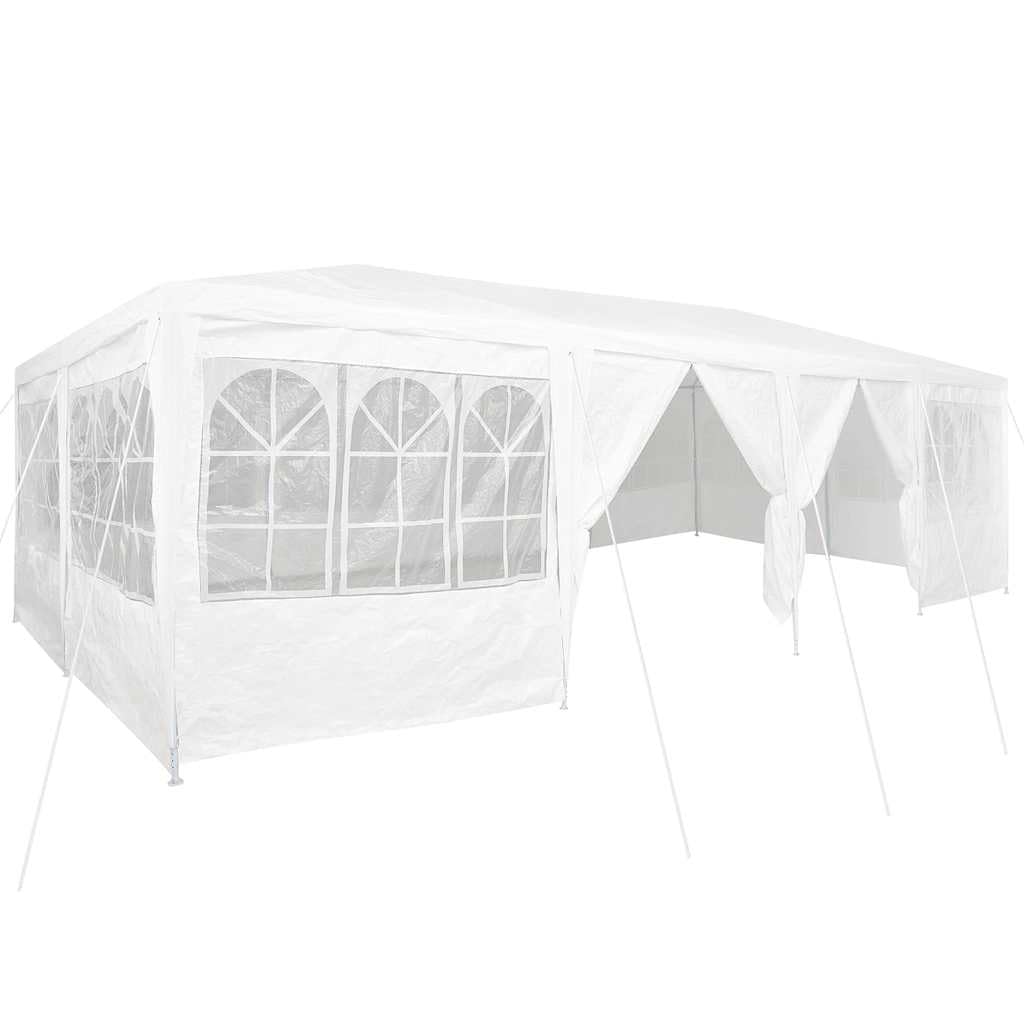 vidaXL Namiot Imprezowy Biały 800 x 400 x 266 cm Polietylen | Mieści do 10 osób, Wykonany z materiałów odpornych na UV i wodoodpornych, Szybko się składa z podstawowymi narzędziami