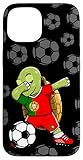 Dab Turtle Portugal Soccer Fans Jersey Portuguese Football Case for iPhone 15
