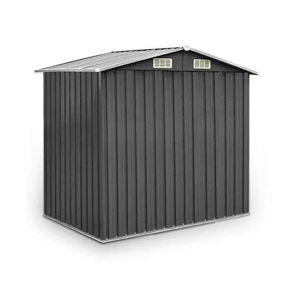 ZeoTioo Geräteschuppen Gerätehaus Gartenschuppen 204x132x185cm Metall Gartenhaus – Bild 3