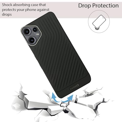 Image of NIUKIN Ripple Wave Soft Mobile Back Case for CMF by Nothing Phone 2 Pro 5G | Camera Ring | Shockproof Cover | Black