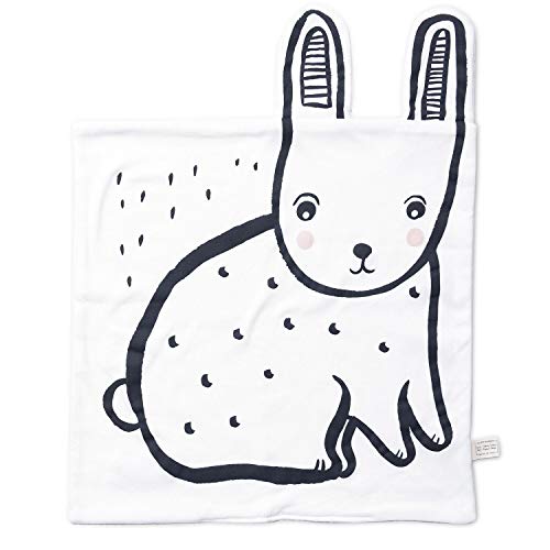 Image of Wee Gallery Organic Snuggle Blanket (Bunny) - for Babies, Cotton Jersey and Sherpa, Soft Soothing Plush Blankie, Lovey, Baby Gift for Newborn Boys and Girls