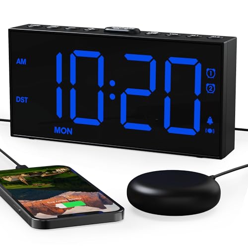 ROCAM Alarm Clock with Bed Shaker and USB Port