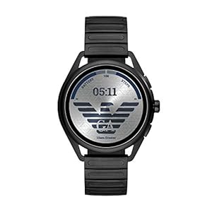 Emporio Armani Smartwatch 3 (44mm, Multicolor dial) Touchscreen Men’s Smartwatch with AMOLED screen, Google Wear OS, Built-in Speaker, Heart Rate, GPS, Music storage and Smartphone Notifications