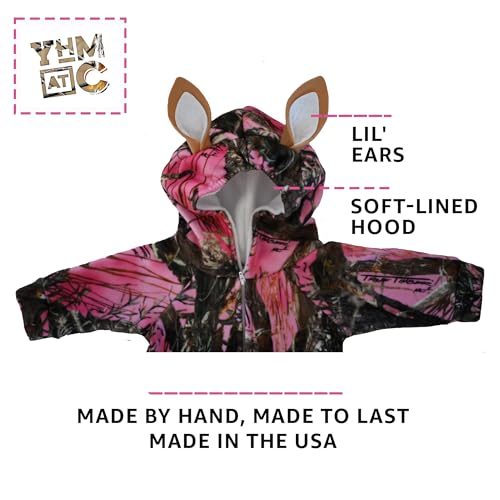 Huntsie Fleece Onesie with Hood - Camo Hoodie with Antlers2