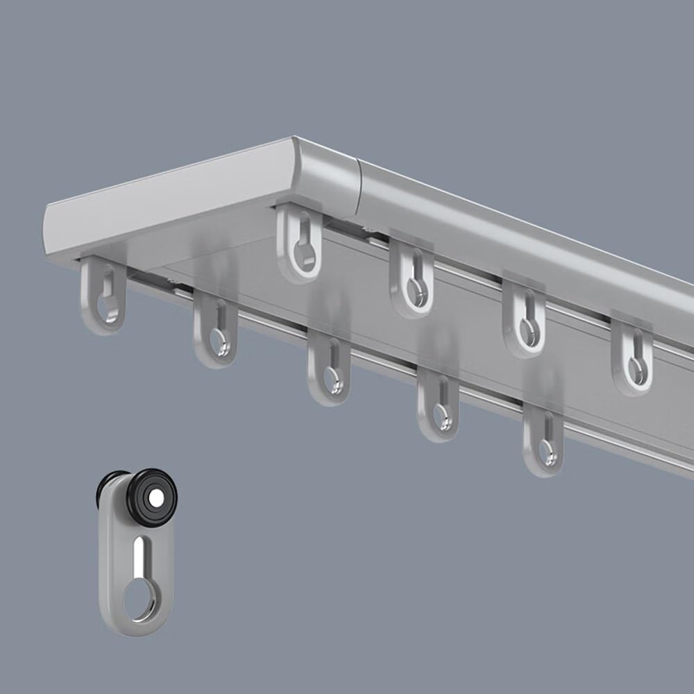 Tringle à rideaux connectée avec poulie intégrée, installation facile à faire soi-même, rail droit pour divers rideaux, installation cachée