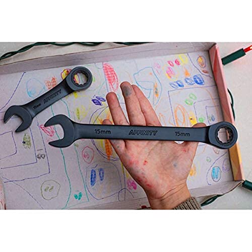 Amazon | Affinity Long Black Ratcheting Wrench - 15mm - CRV-GRW15S