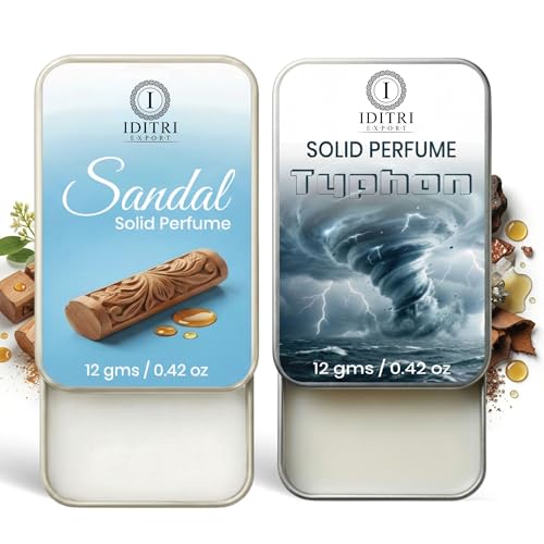 Image of IDITRI EXPORT Solid Perfume |sandal&Typhon Alcohol Free Wax Perfume Balm, Long Lasting | Pocket Tin 12g, Pack Of 2| Non Greasy Smooth Glide, Travel Friendly Men And Women